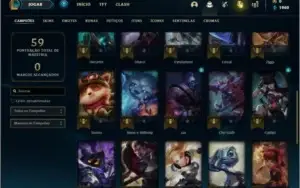 Conta bronze 1 com 31 champs e 1 skin