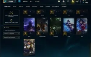 Conta bronze 1 com 31 champs e 1 skin