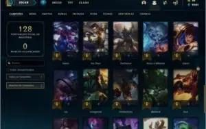 Conta prata 1 com 25 skins e 43 champs