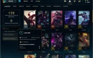 Conta prata 1 com 25 skins e 43 champs