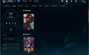 Conta prata 1 com 25 skins e 43 champs