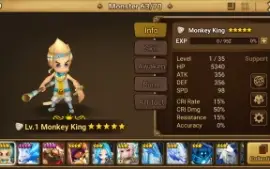 Reroll Summoners War lvl10 com Monkey King Light - Qitian