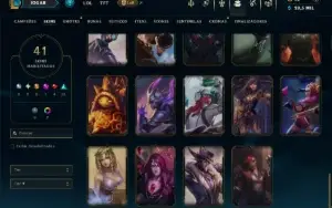 Unranked com 115 Champs e 41 Skins ( ADC / SUP / JG )