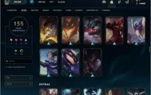 Conta prata 3 com 152 champs e 154 skins (9 gemas)