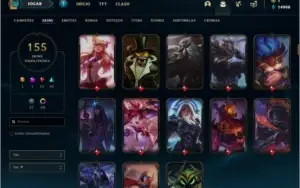 Conta prata 3 com 152 champs e 154 skins (9 gemas)
