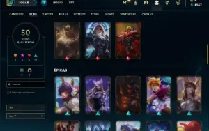 Conta prata 2 com 100 Champs e 50 Skins