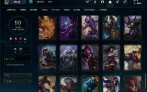 Conta prata 2 com 100 Champs e 50 Skins