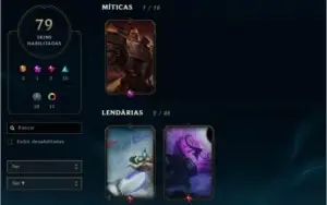 Conta de League of Legends com 79 skins