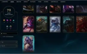 Conta de League of Legends com 79 skins