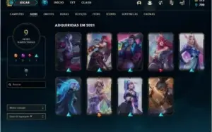 CONTA LEAGUE OF LEGENDS LVL 60 COM 9 SKINS