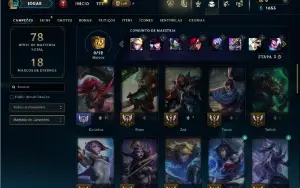 Unranked com 45 Champs e 12 Skins