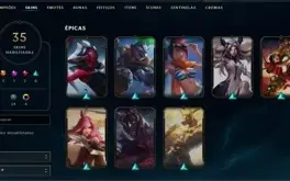 Conta Unranked (S11 Plat) 88 campeões - 35 skins - 6k E.A