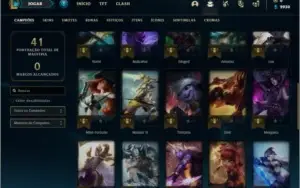 Conta platina 4 com 1 skin e 40 champs