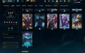 Unranked com 120 Champs e 107 Skins ( MID / JG / TOP )