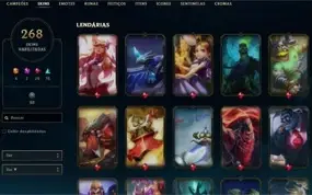 CONTA LOL 268 SKINS PLATINA MMR ALTO E BARATA!