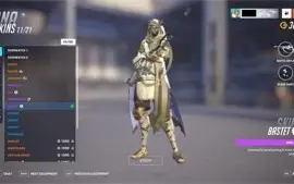 CONTA OW2, MUITAS SKINS, 3 ARMAS DOURADAS, TOKENS DA LIGA
