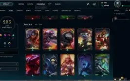Conta LOL ouro 4 com 203 Skins