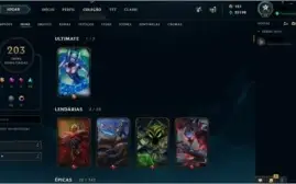 Conta LOL ouro 4 com 203 Skins