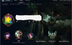 Conta League of Legends LOL Platina 5 com Borda de Ouro