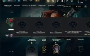 Unranked com 45 Champs e 9 Skins + 2 Fragmentos