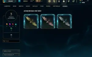 Unranked com 45 Champs e 9 Skins + 2 Fragmentos