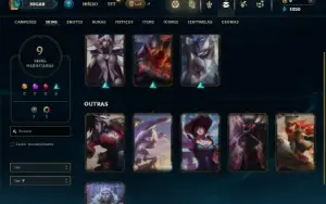 Unranked com 45 Champs e 9 Skins + 2 Fragmentos