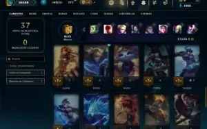 Unranked com 45 Champs e 9 Skins + 2 Fragmentos