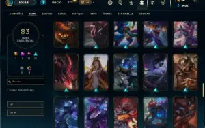 Prata 3 com 105 Champs e 83 Skins ( TOP / JG )