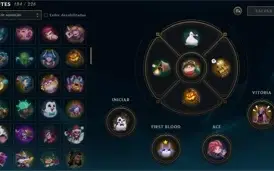 Vendo conta lol 5 anos + 170 skins