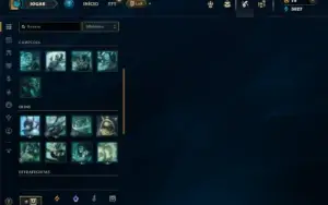 Unranked com 25 Champs e 6 Skins + 8 Fragmentos