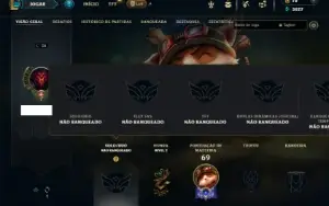 Unranked com 25 Champs e 6 Skins + 8 Fragmentos