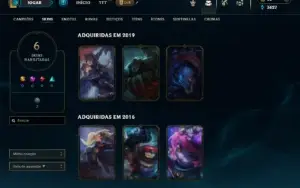 Unranked com 25 Champs e 6 Skins + 8 Fragmentos
