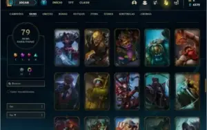 Conta unranked com 93 champs e 79 skins