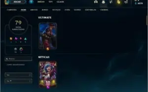 Conta unranked com 93 champs e 79 skins