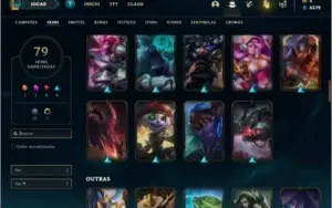 Conta unranked com 93 champs e 79 skins