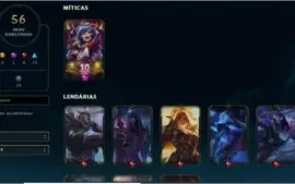 CONTA DE LOL OURO 4 - NÍVEL 290 - 100+ CHAMPS