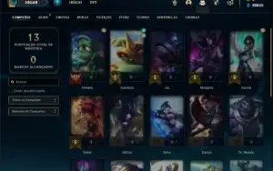 Conta Diamante 1 com 22 Champs e 2 Skins + 8 Fragmentos