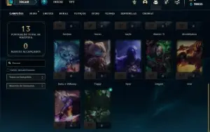 Conta Diamante 1 com 22 Champs e 2 Skins + 8 Fragmentos