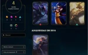 CONTA DE LOL OURO 1 // 4 SKINS // MMR ALTO