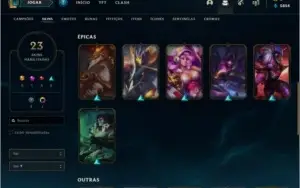 Conta League of Legends Platina 3(54% WR) 5 Skins Lendárias