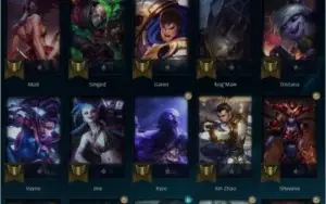 Conta League of Legends Platina 3(54% WR) 5 Skins Lendárias