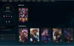 Conta League of Legends Platina 3(54% WR) 5 Skins Lendárias
