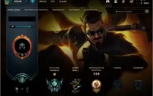 Conta League of Legends Platina 3(54% WR) 5 Skins Lendárias
