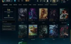 Unranked com 35 Champs e 8 Skins
