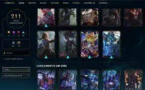 Unranked com TODOS os champs e 211 Skins ( Nivel 500 )