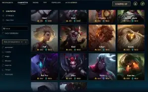Unranked com TODOS os champs e 211 Skins ( Nivel 500 )