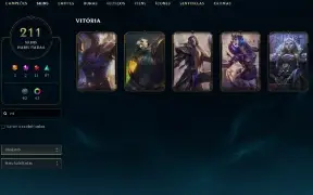 Unranked com TODOS os champs e 211 Skins ( Nivel 500 )