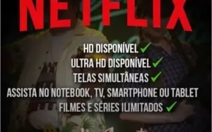 CONTA NETFLIX 4 TELAS + ULTRA HD (4K) 30 DIAS