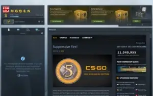 Steam com CS:GO Patente Águia Lendária e 167 Conquistas