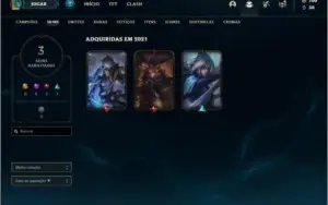 Conta platina 1 com 3 skins e 24 champs